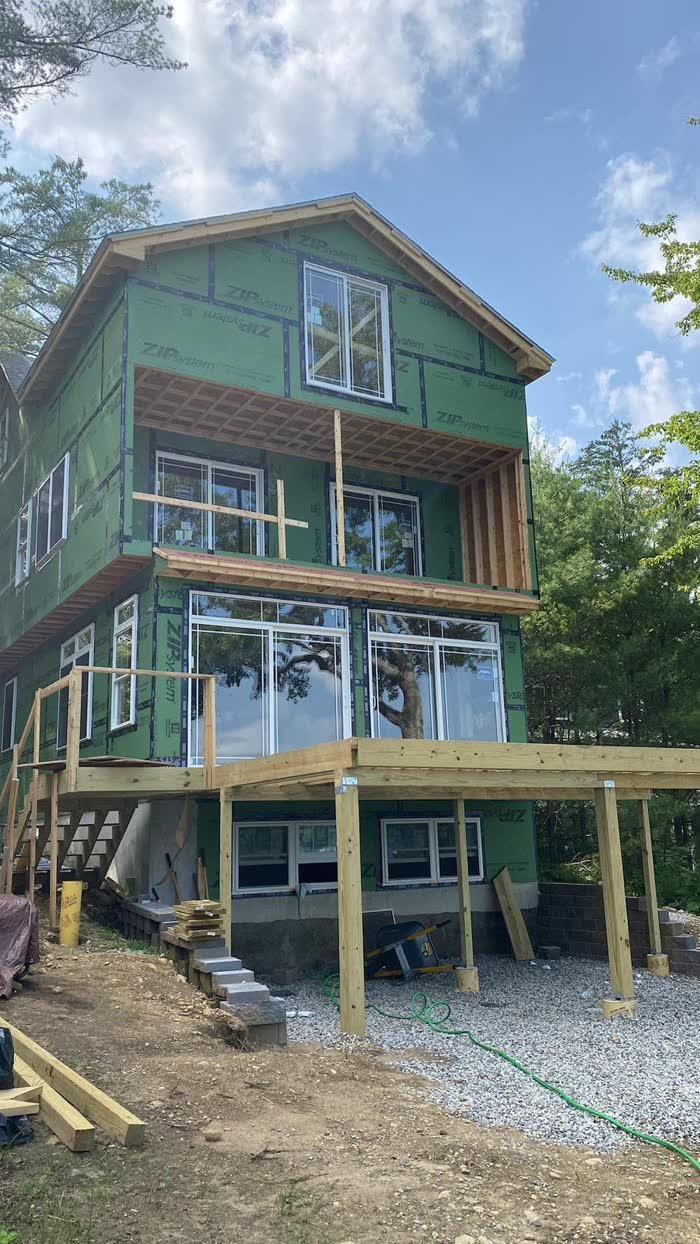 Three-story addition with deck